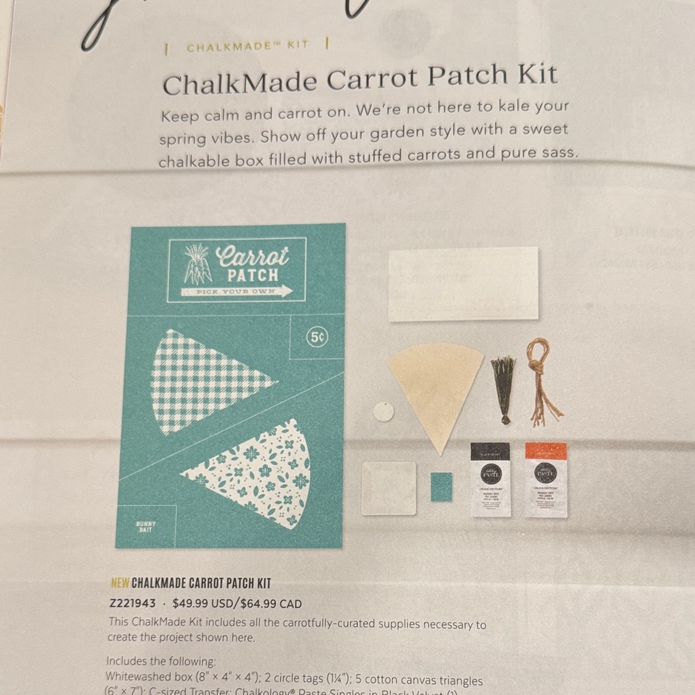 Chalk Couture Carrot Patch Kit - Teal and White